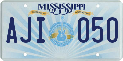 MS license plate AJI050