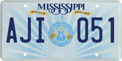MS license plate AJI051