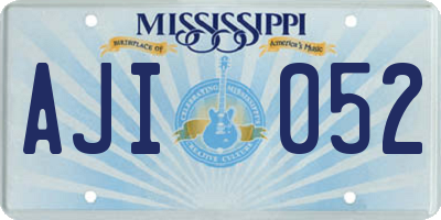 MS license plate AJI052