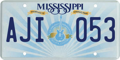 MS license plate AJI053
