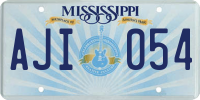 MS license plate AJI054