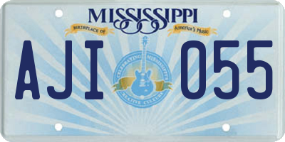 MS license plate AJI055