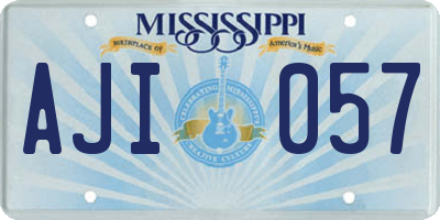 MS license plate AJI057