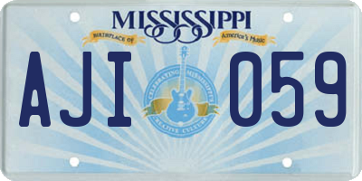MS license plate AJI059