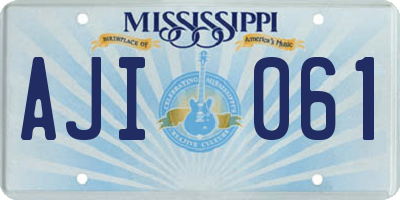 MS license plate AJI061