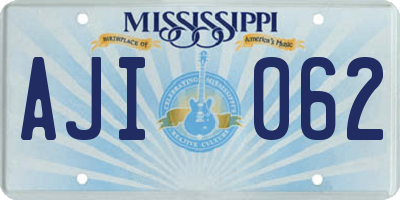 MS license plate AJI062