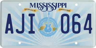 MS license plate AJI064