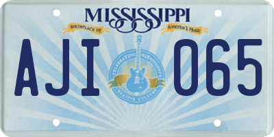MS license plate AJI065