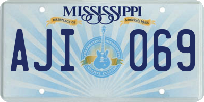MS license plate AJI069