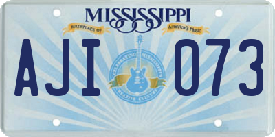 MS license plate AJI073