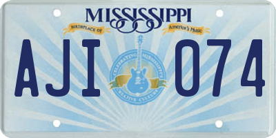 MS license plate AJI074