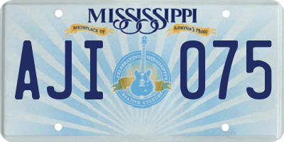 MS license plate AJI075