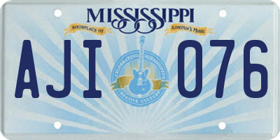MS license plate AJI076