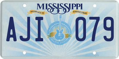 MS license plate AJI079
