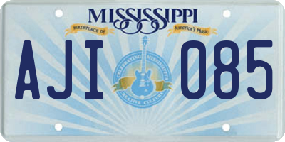 MS license plate AJI085