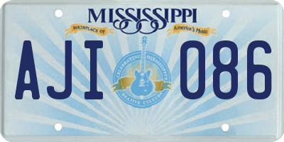 MS license plate AJI086