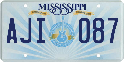 MS license plate AJI087