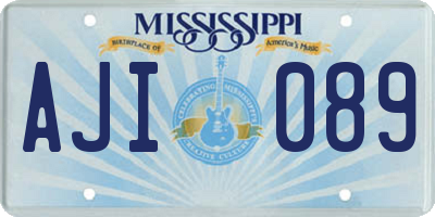 MS license plate AJI089