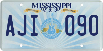 MS license plate AJI090