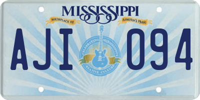 MS license plate AJI094