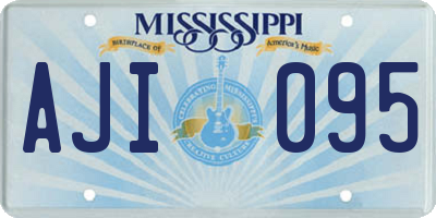 MS license plate AJI095