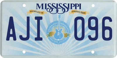 MS license plate AJI096
