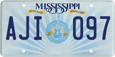 MS license plate AJI097