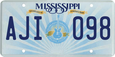 MS license plate AJI098