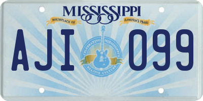 MS license plate AJI099