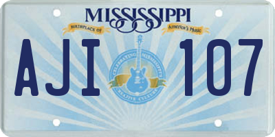MS license plate AJI107
