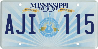 MS license plate AJI115