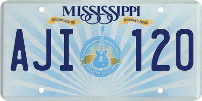MS license plate AJI120