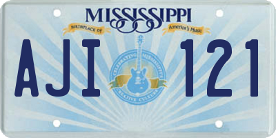 MS license plate AJI121