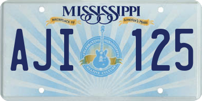 MS license plate AJI125