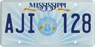 MS license plate AJI128