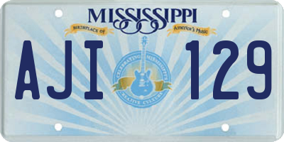 MS license plate AJI129