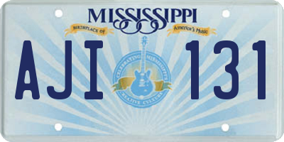 MS license plate AJI131
