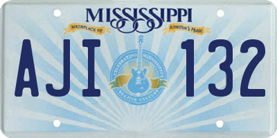 MS license plate AJI132