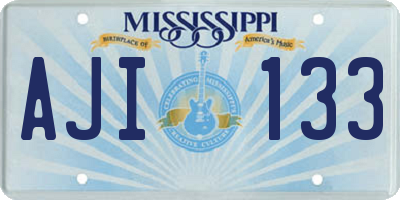 MS license plate AJI133