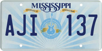 MS license plate AJI137