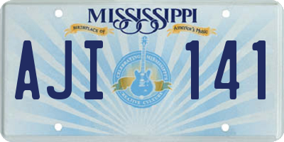 MS license plate AJI141