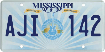 MS license plate AJI142