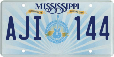 MS license plate AJI144