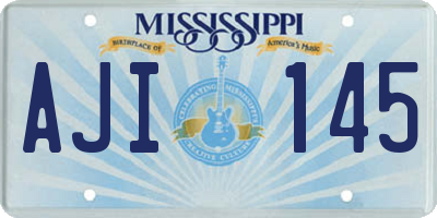 MS license plate AJI145