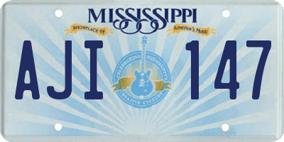 MS license plate AJI147