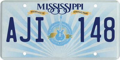 MS license plate AJI148