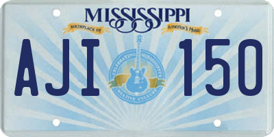 MS license plate AJI150