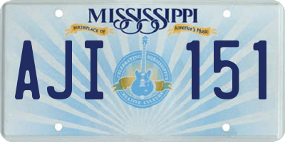 MS license plate AJI151