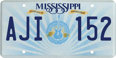 MS license plate AJI152
