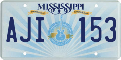 MS license plate AJI153